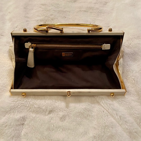 Miu Miu Gold Hardware Soft Calfskin Handbag - Picture 4 of 11